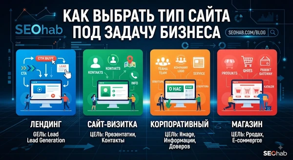 Лендинг, визитка, корпоративный сайт или магазин — как выбрать тип сайта